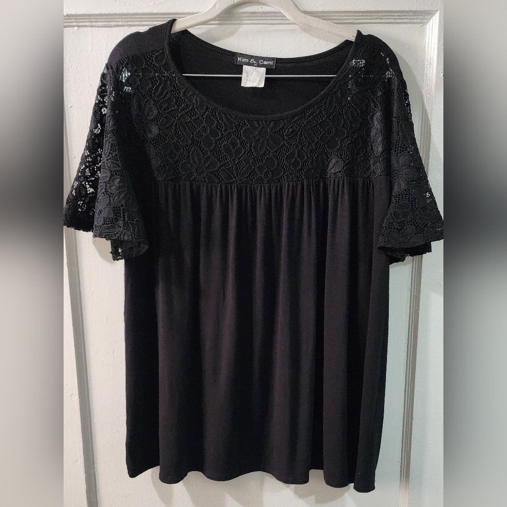 Kim & Cami Black Lace Blouse - Picture 3 of 6